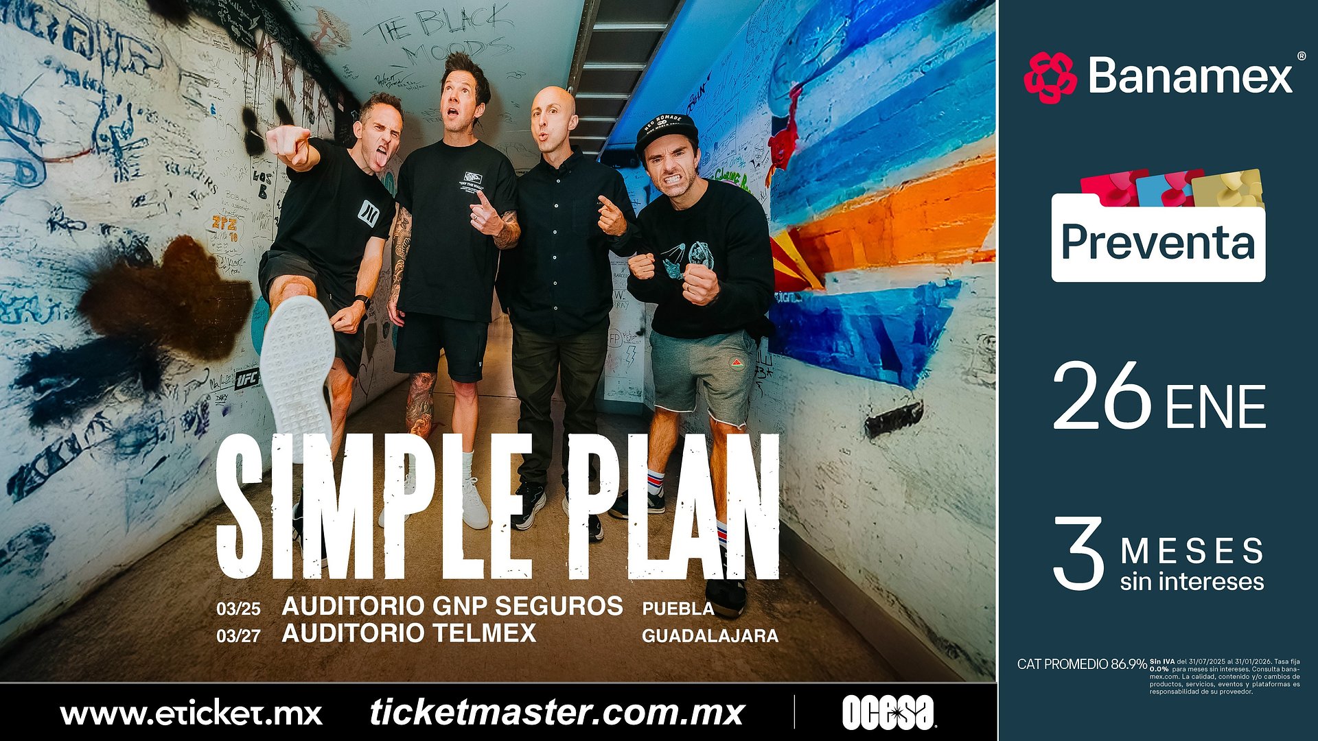 Las leyendas del pop-punk, Simple Plan, anuncian dos conciertos en solitario en México