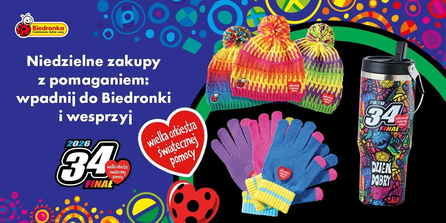 Niedzielne zakupy z pomaganiem: wpadnij do Biedronki i wesprzyj 34. Finał WOŚP