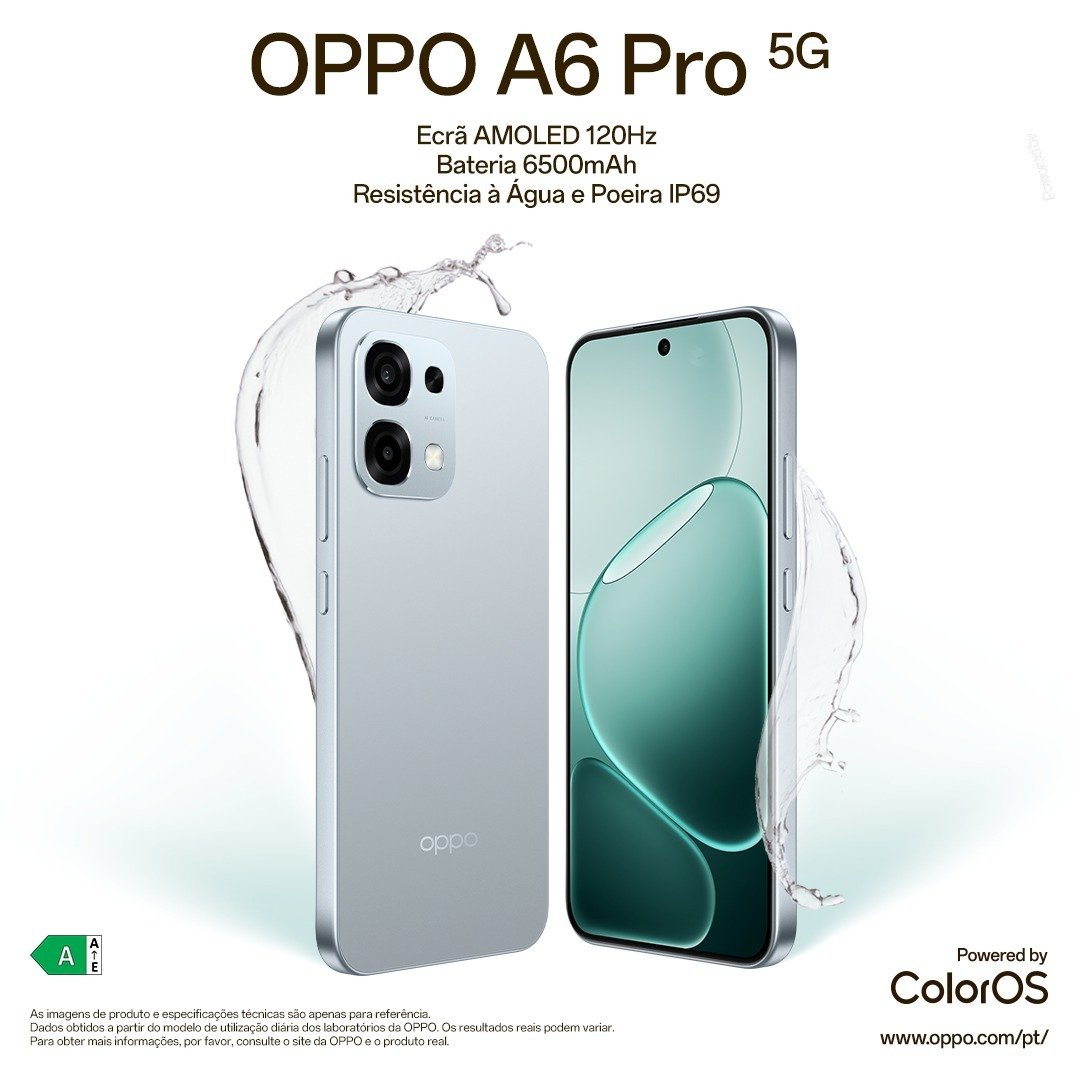 OPPO lança A6 Pro 5G, que se destaca pela sua bateria de longa duração e resistência