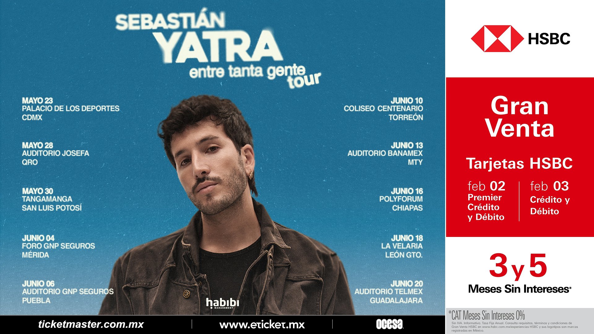 Sebastián Yatra regresa a México con Entre Tanta Gente Tour