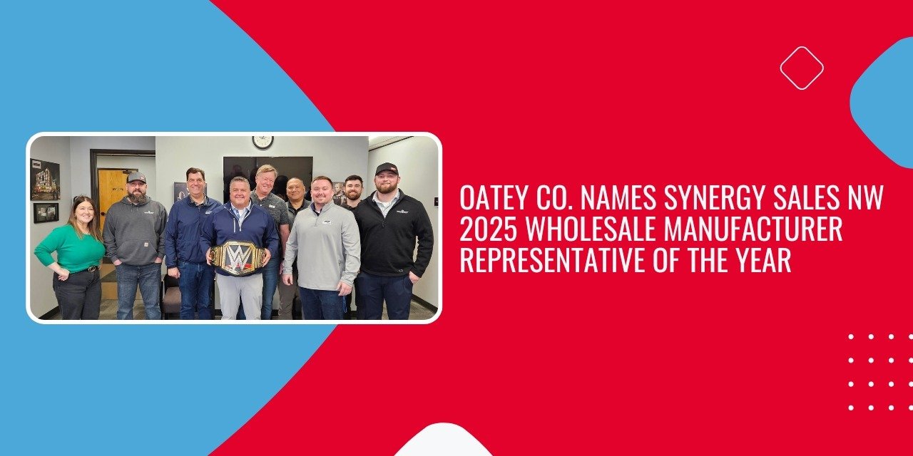 Oatey Co. Names Synergy Sales NW 2025 Wholesale Manufacturer Representative of the Year