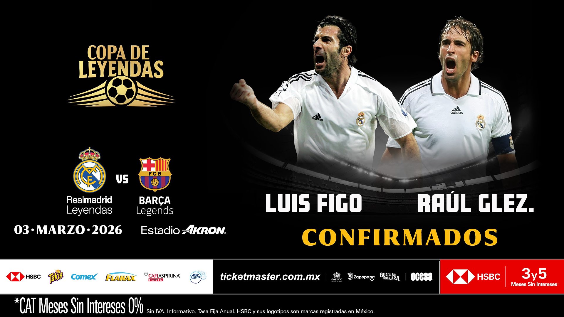 LA ALINEACIÓN ESTELAR SIGUE CRECIENDO Y AHORA SUMA A FIGURAS HISTÓRICAS DEL FÚTBOL… ¡LUÍS FIGO Y RAÚL GONZÁLEZ SE UNEN A LA COPA DE LEYENDAS!