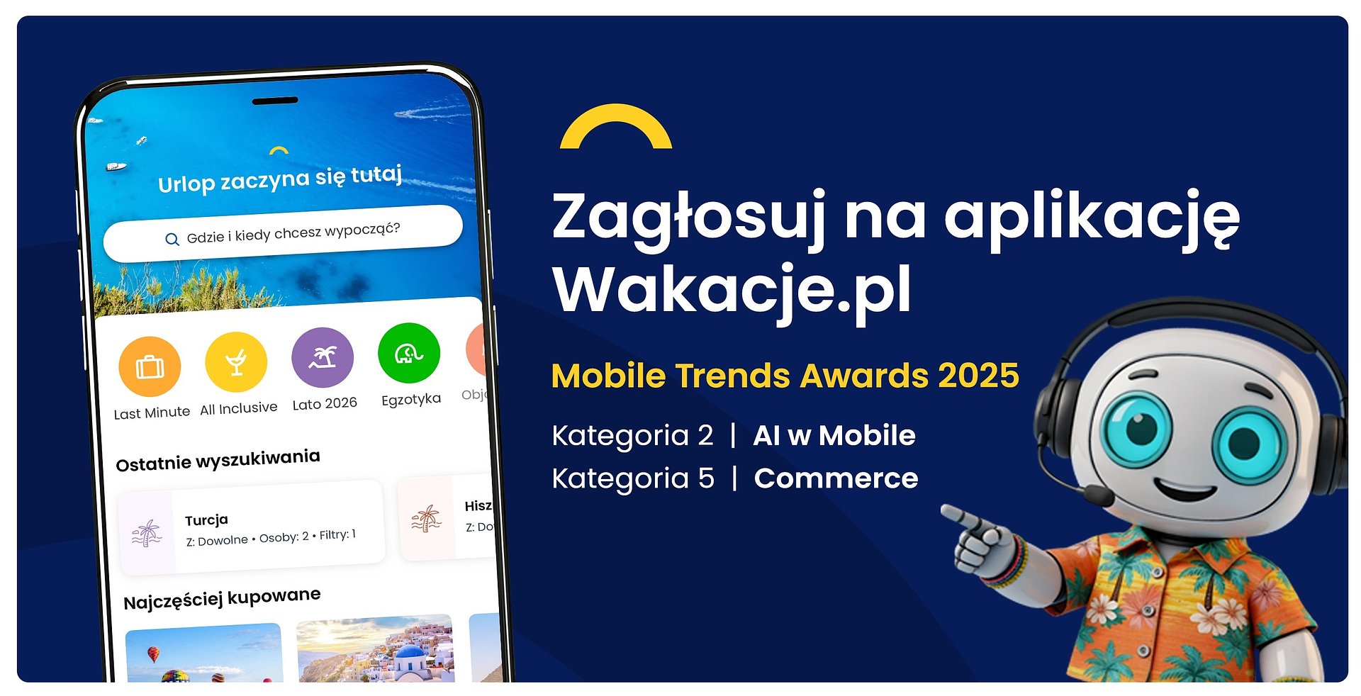 Aplikacja mobilna Wakacje.pl ponownie wyróżniona! Trwa głosowanie w konkursie Mobile Trends Awards 2025