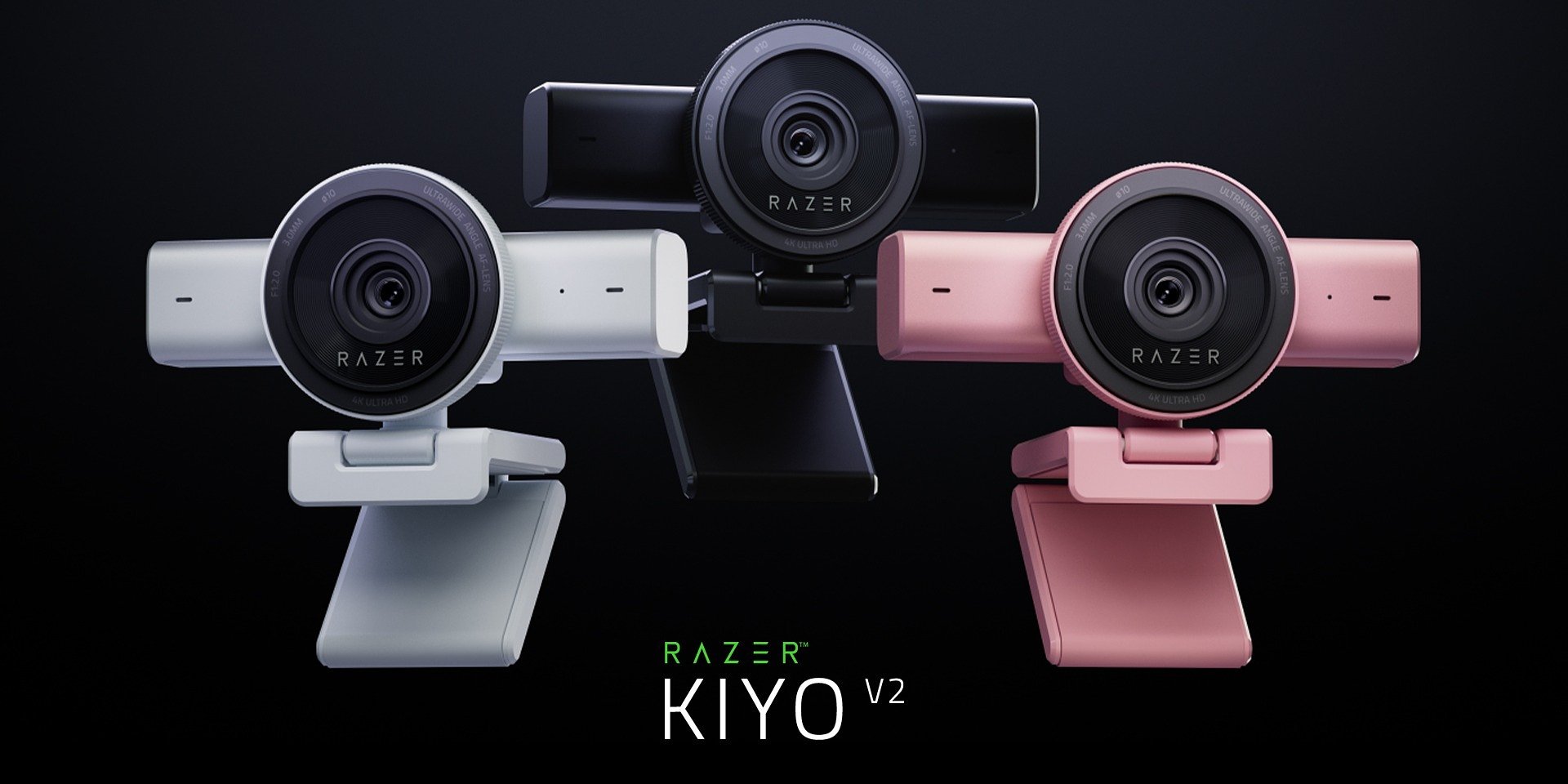 RAZER KIYO V2: 4K Z MOCĄ AI. TERAZ W WERSJACH QUARTZ I WHITE.