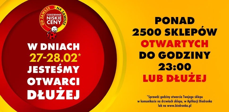 Więcej czasu, więcej okazji - Biedronka wydłuża godziny i sypie rabatami
