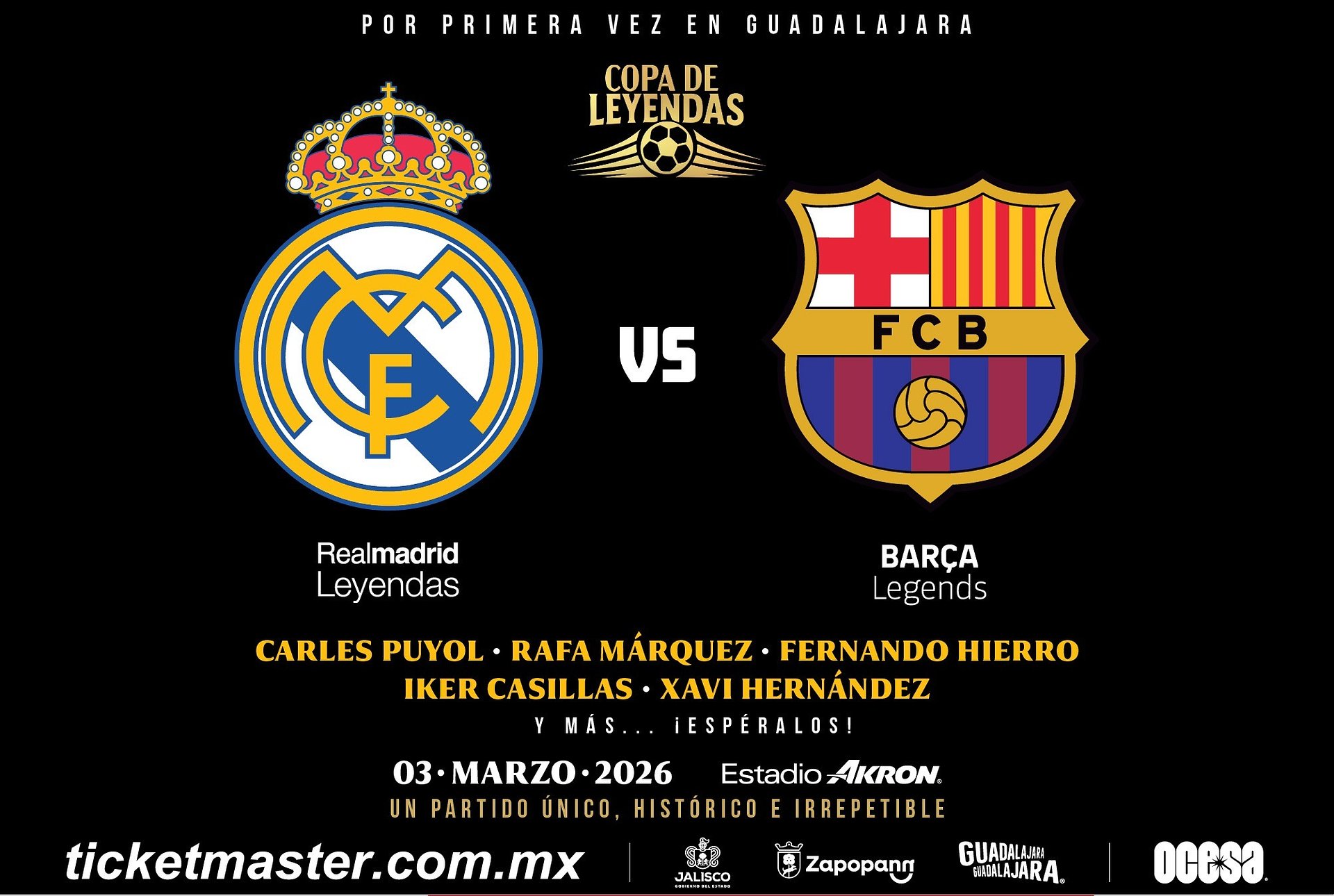 Guadalajara está lista para vivir una noche histórica con la Copa de Leyendas