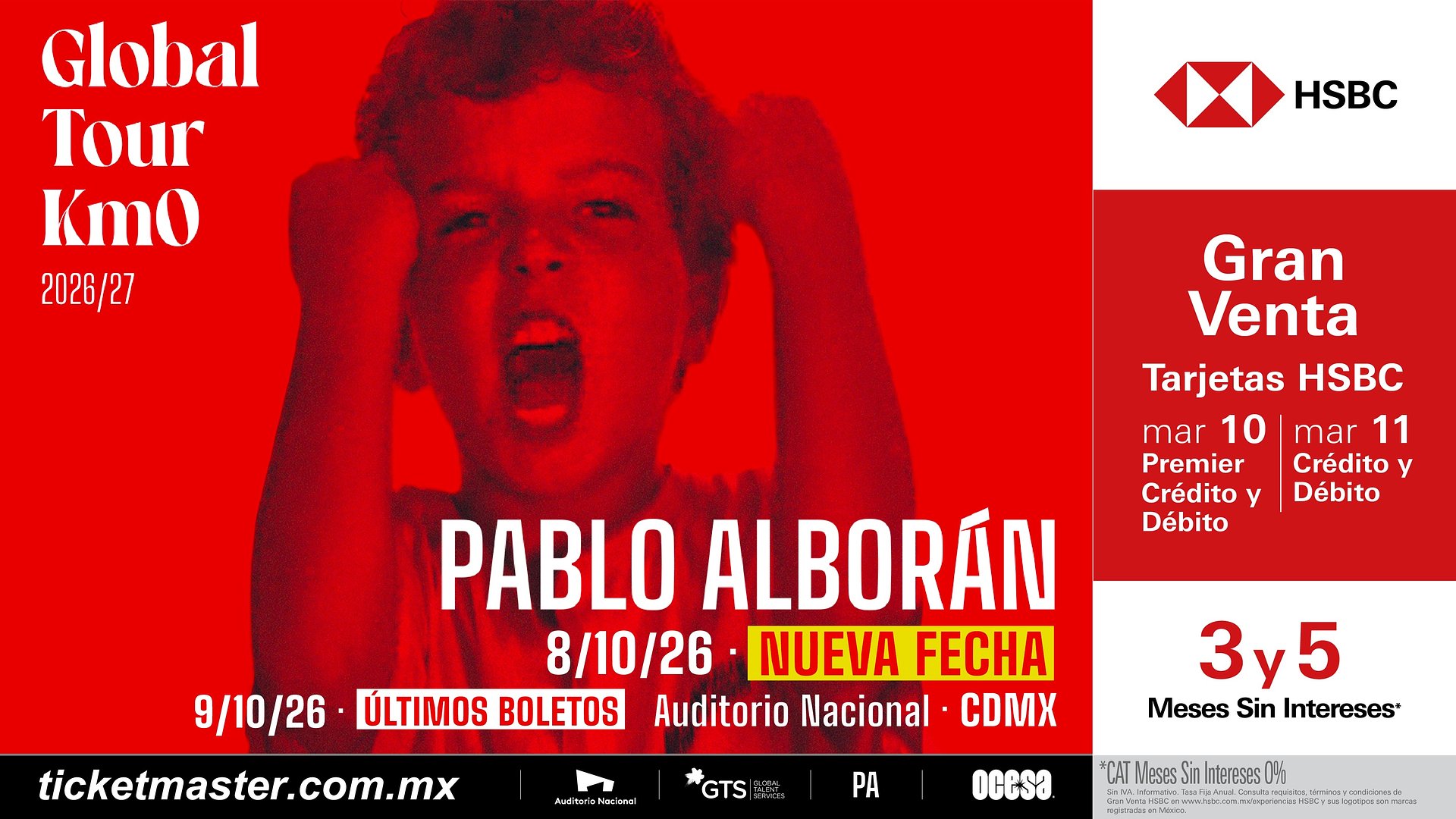 Pablo Alborán suma su segunda&nbsp;fecha en Auditorio Nacional como parte de su Global Tour Km0