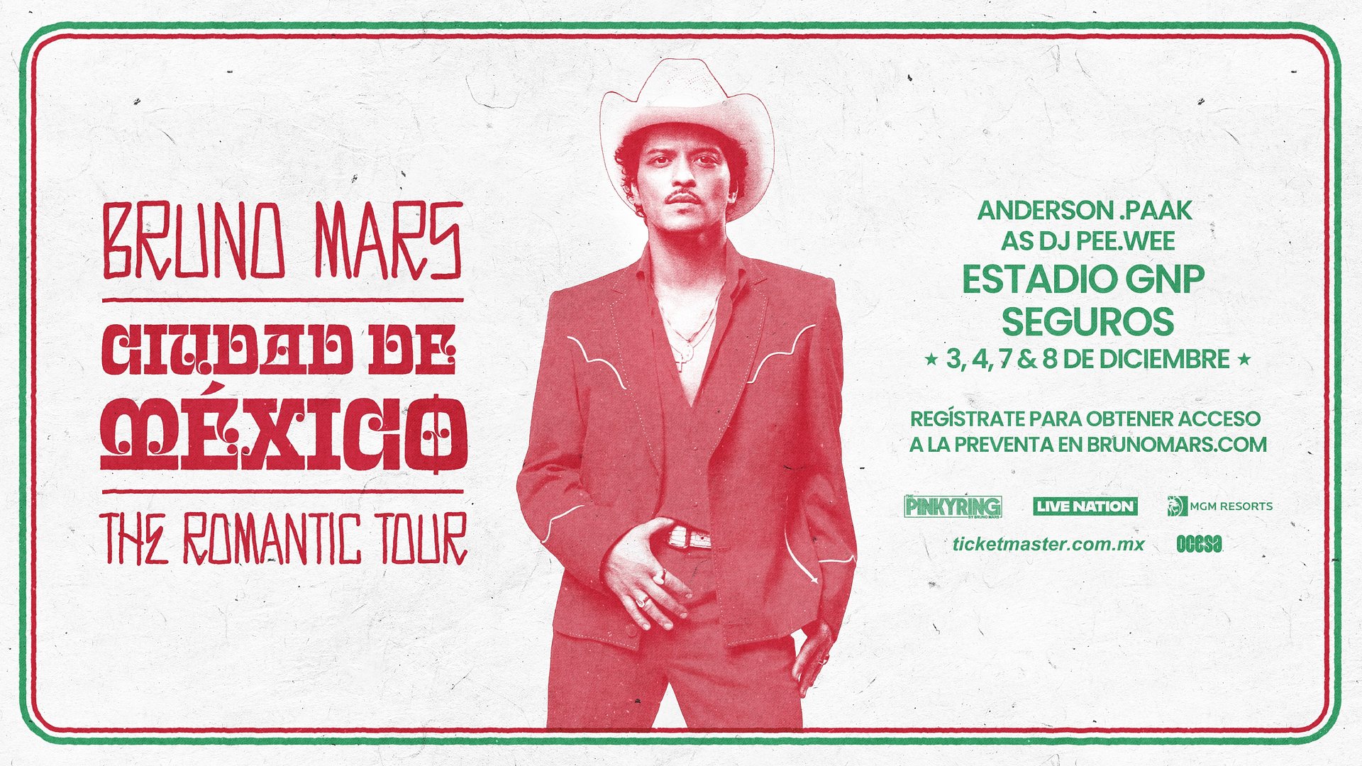 ¡BRUNO MARS REGRESA A MÉXICO CON THE ROMANTIC TOUR!