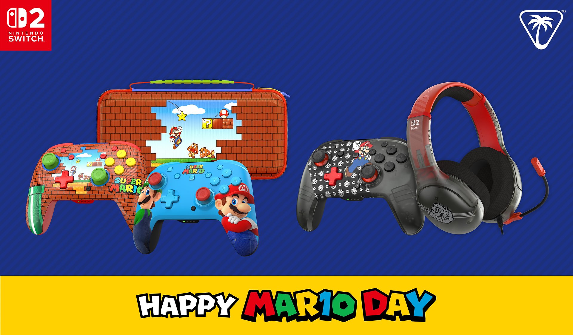 Turtle Beach dołącza do świętowania “Mario Day” i prezentuje nowy bezprzewodowy kontroler do gier oraz zestaw słuchawkowy dla posiadaczy konsol Nintendo Switch
