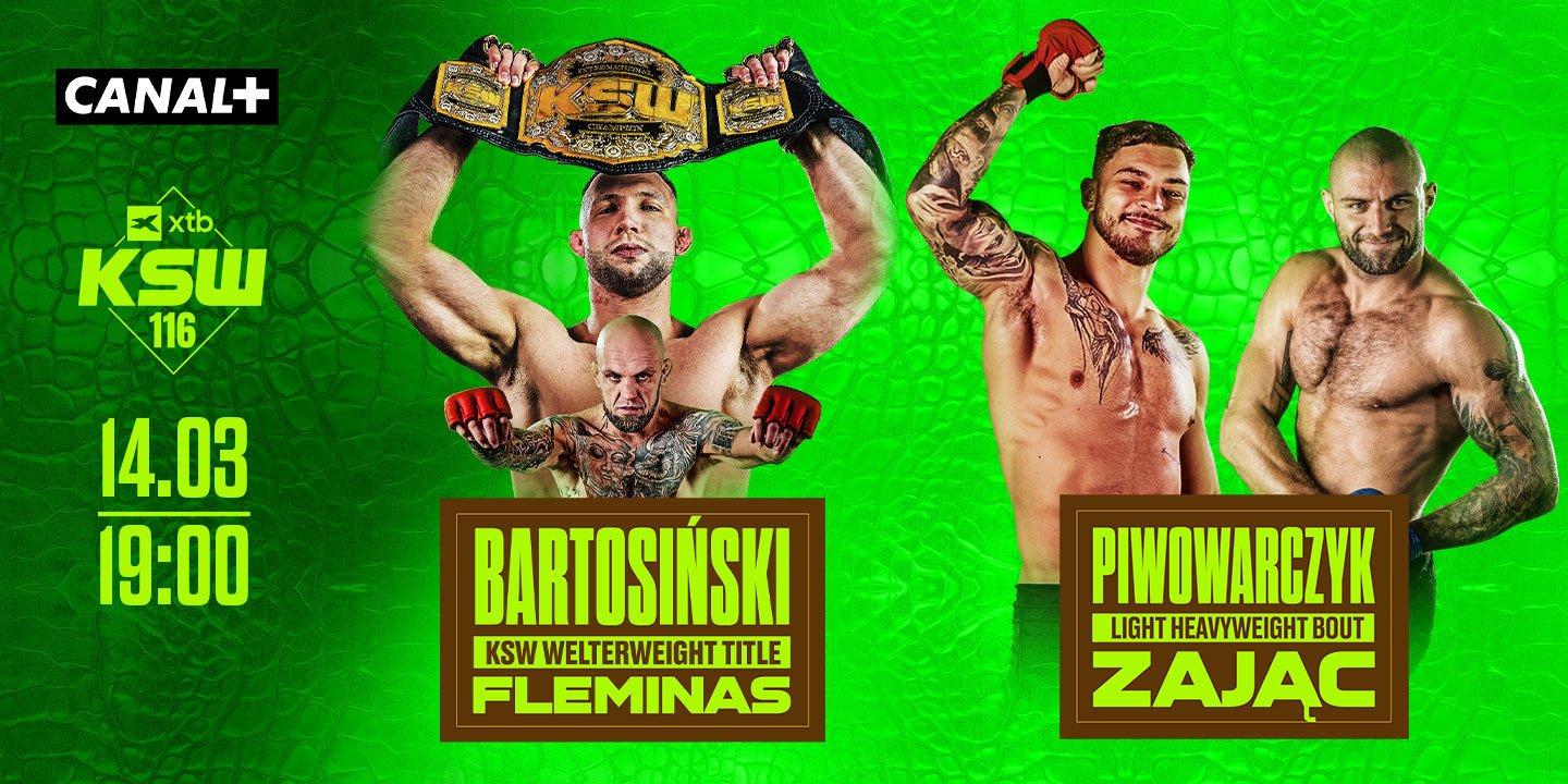 Już w sobotę XTB KSW 116: Bartosiński vs. Fleminas – na żywo tylko w CANAL+!