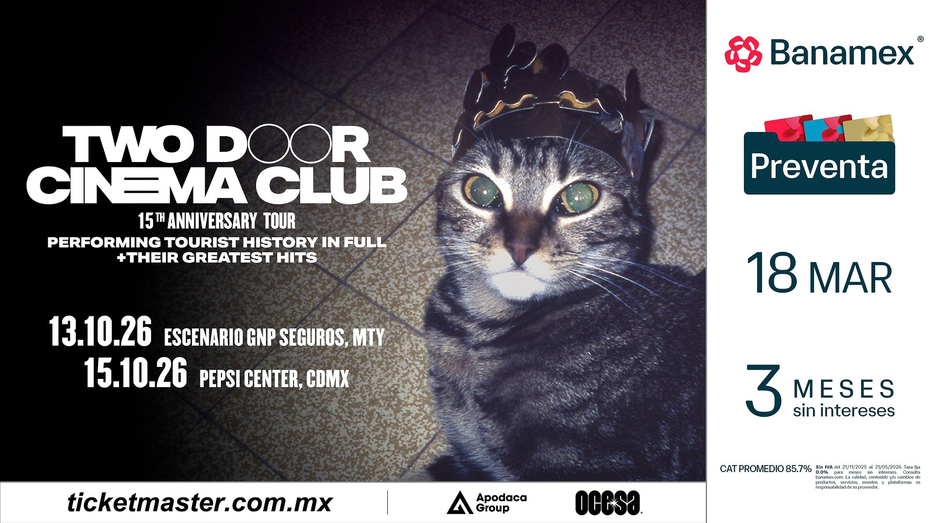 TWO DOOR CINEMA CLUB ANUNCIA GIRA ESTELAR POR NORTEAMÉRICA PARA ESTE OTOÑO DE 2026