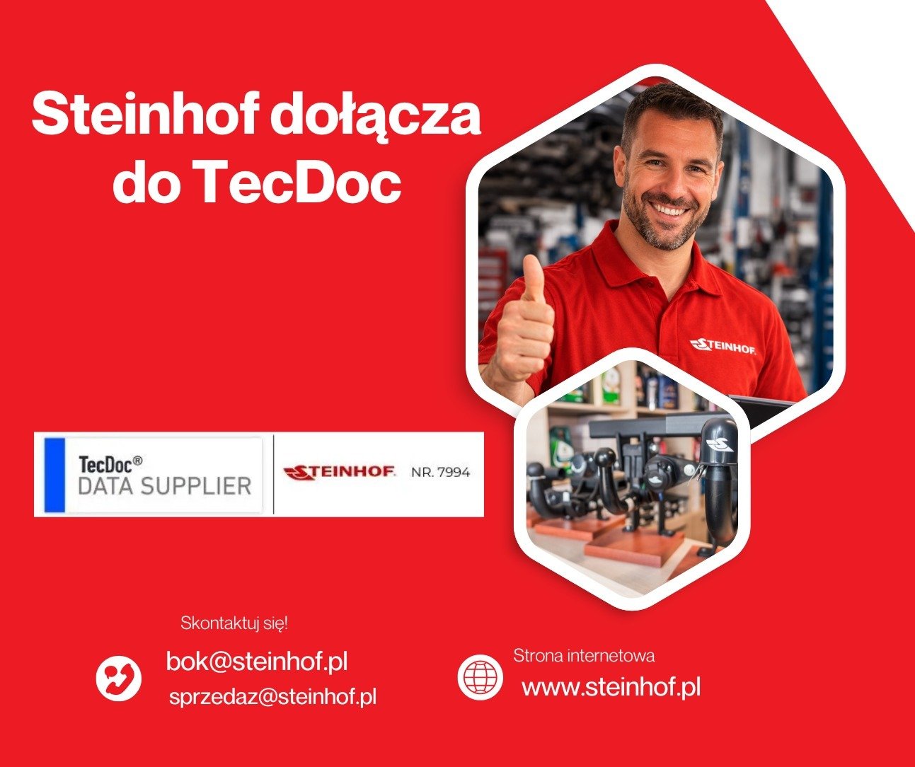 Steinhof dołącza do TecDoc - nowy etap rozwoju i większa dostępność produktów na rynku aftermarket
