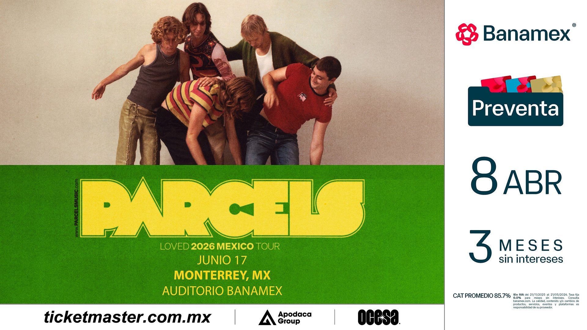 PARCELS ANUNCIAN GIRA POR EE. UU. Y MÉXICO