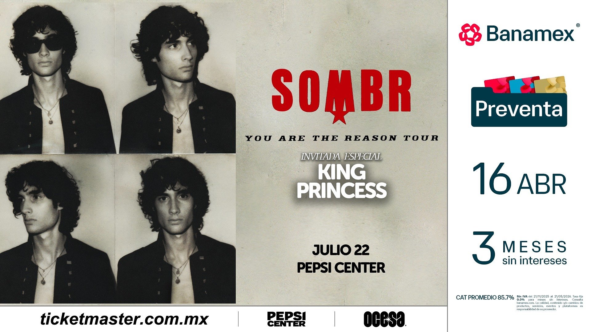 SOMBR ANUNCIA SU GIRA DE OTOÑO POR ARENAS EN NORTEAMÉRICA: YOU ARE THE REASON