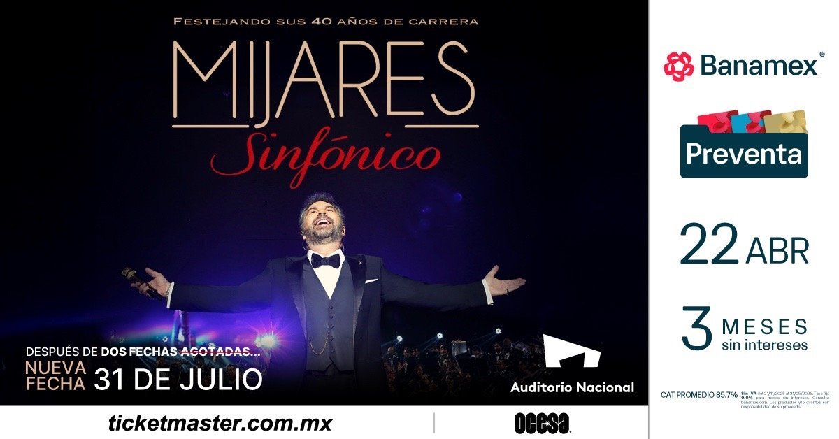 Debido al gran éxito, Mijares anuncia una fecha más de su concierto sinfónico