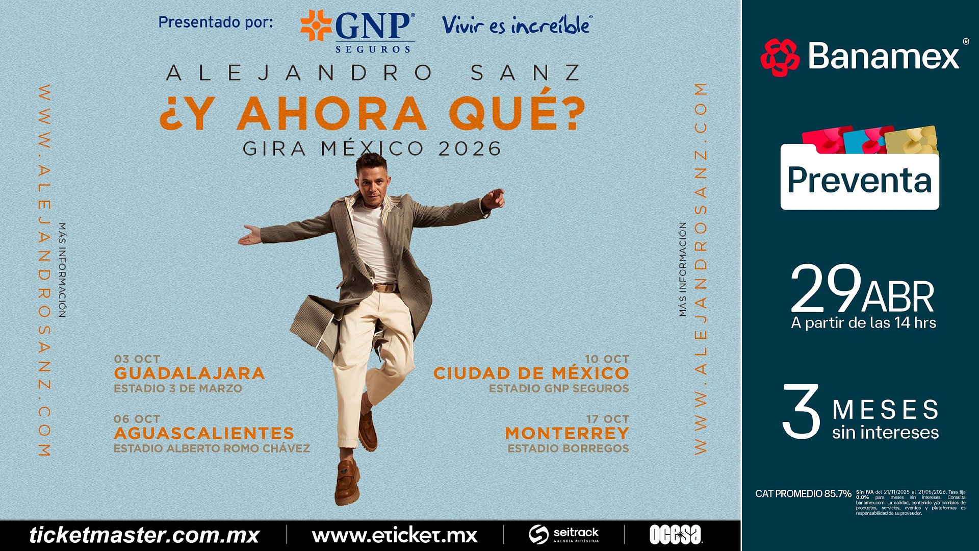 Alejandro Sanz regresa a México con ¿Y ahora qué?