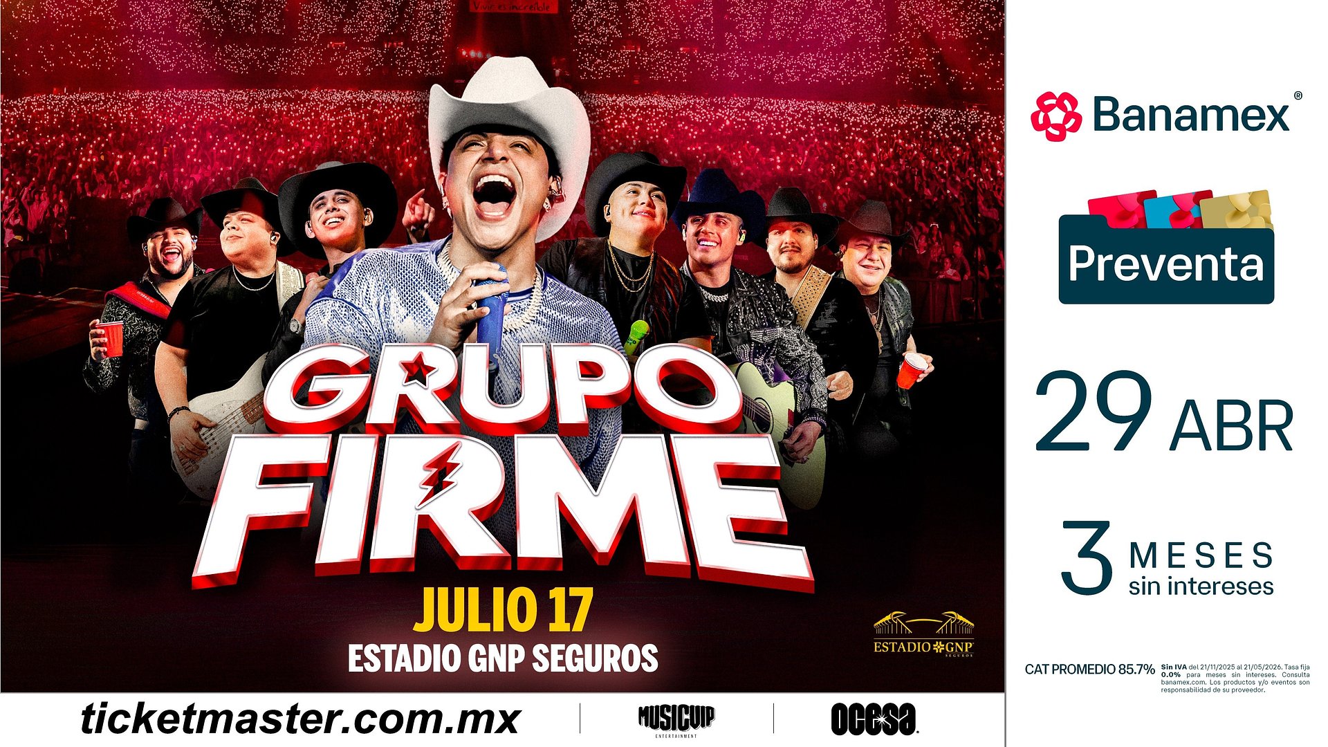 Grupo Firme vuelve al Estadio GNP Seguros