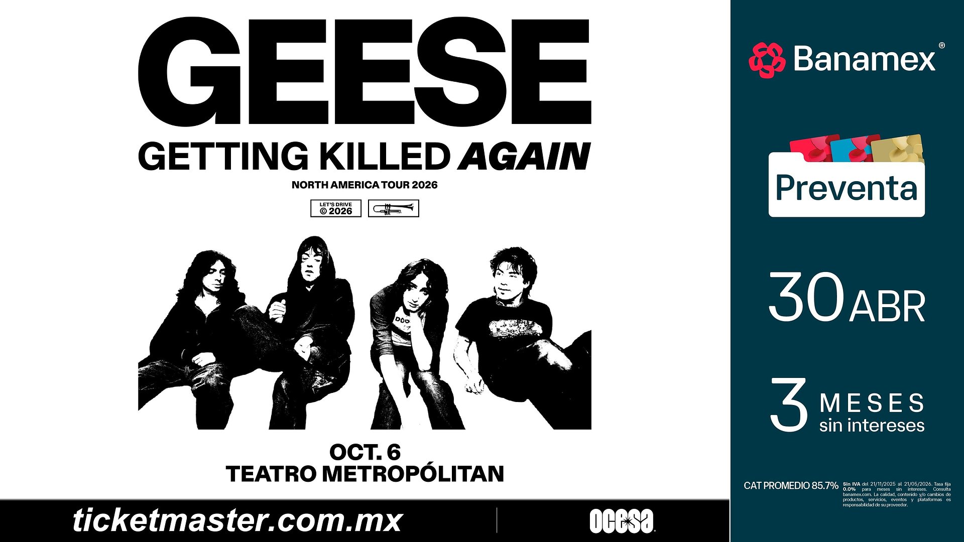 GEESE ANUNCIA GIRA EN 2026 POR NORTEAMÉRICA, GETTING KILLED AGAIN, QUE ARRANCA EN SEPTIEMBRE