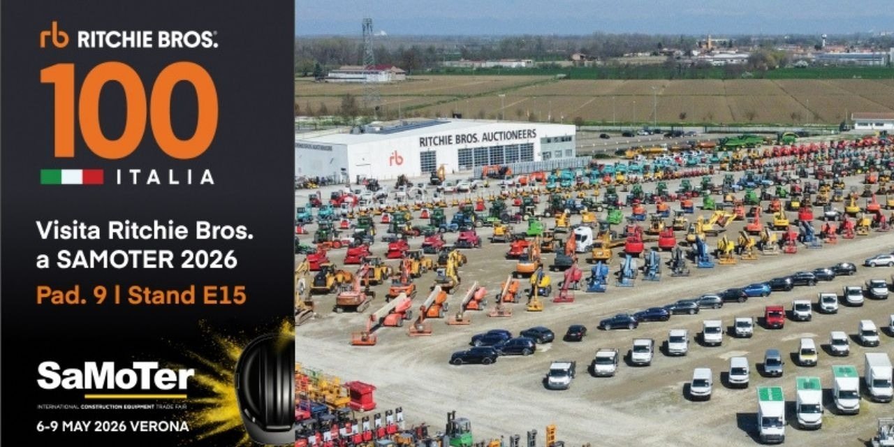 Ritchie Bros. presenta le proprie soluzioni per il settore costruzioni a SAMOTER, in vista della 100ª asta in Italia