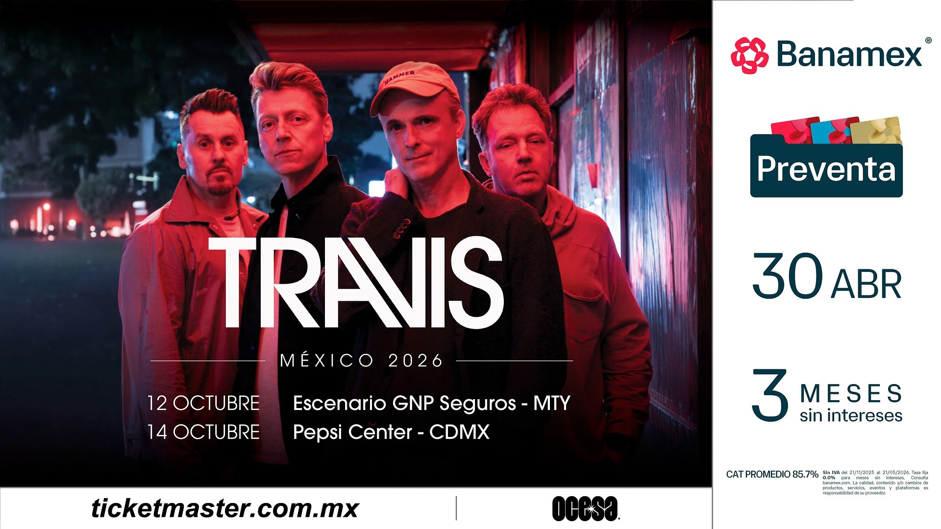 LA BANDA ESCOCESA DE ROCK ALTERNATIVO TRAVIS REGRESA A MÉXICO PARA PRESENTARSE EN MONTERREY Y CIUDAD DE MÉXICO
