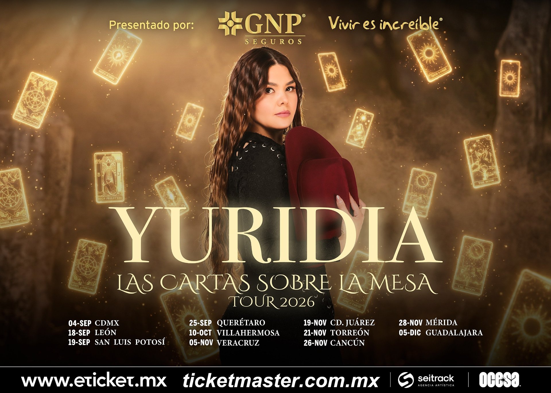 La reina de la música regional mexicana, Yuridia, presenta su nueva gira Las Cartas Sobre La Mesa