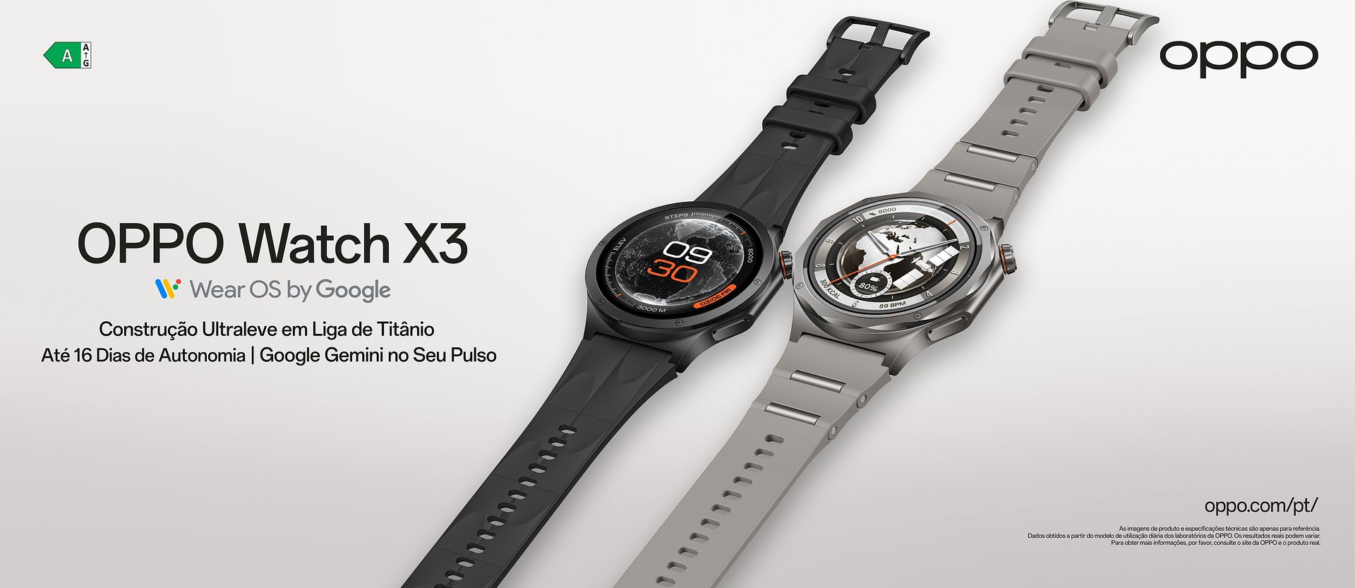 OPPO Watch X3: Design leve em titânio e autonomia para vários dias
