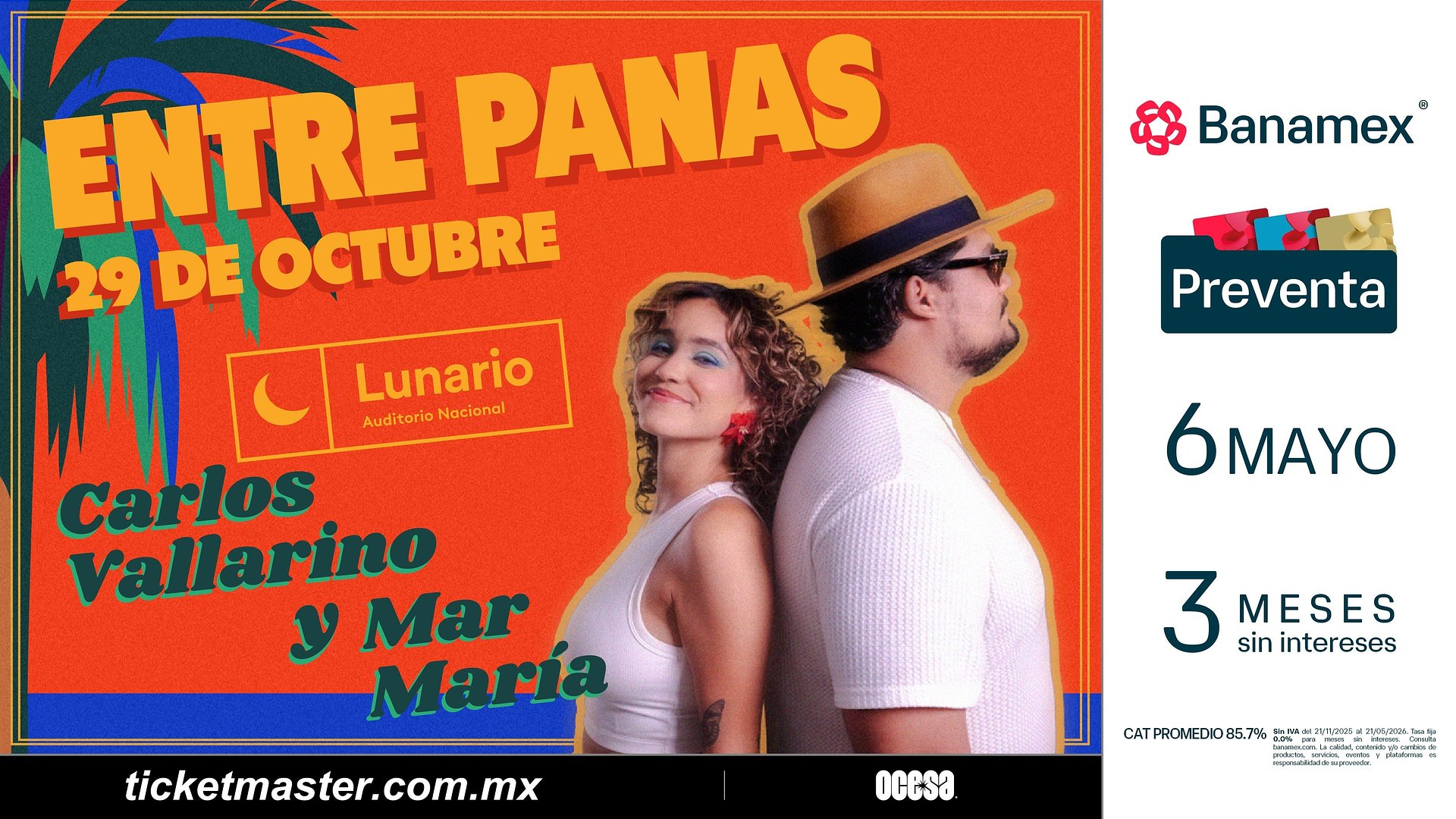 PANAMÁ LLEGA AL LUNARIO: MAR MARÍA Y CARLOS VALLARINO PRESENTAN ENTRE PANAS