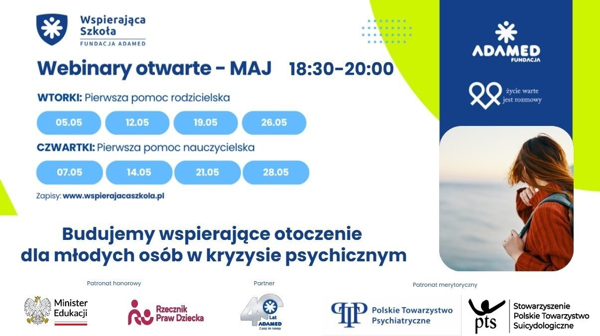 Jak reagować, gdy dziecko przeżywa kryzys? Rusza cykl bezpłatnych webinarów dla rodziców i nauczycieli w ramach programu Wspierająca Szkoła