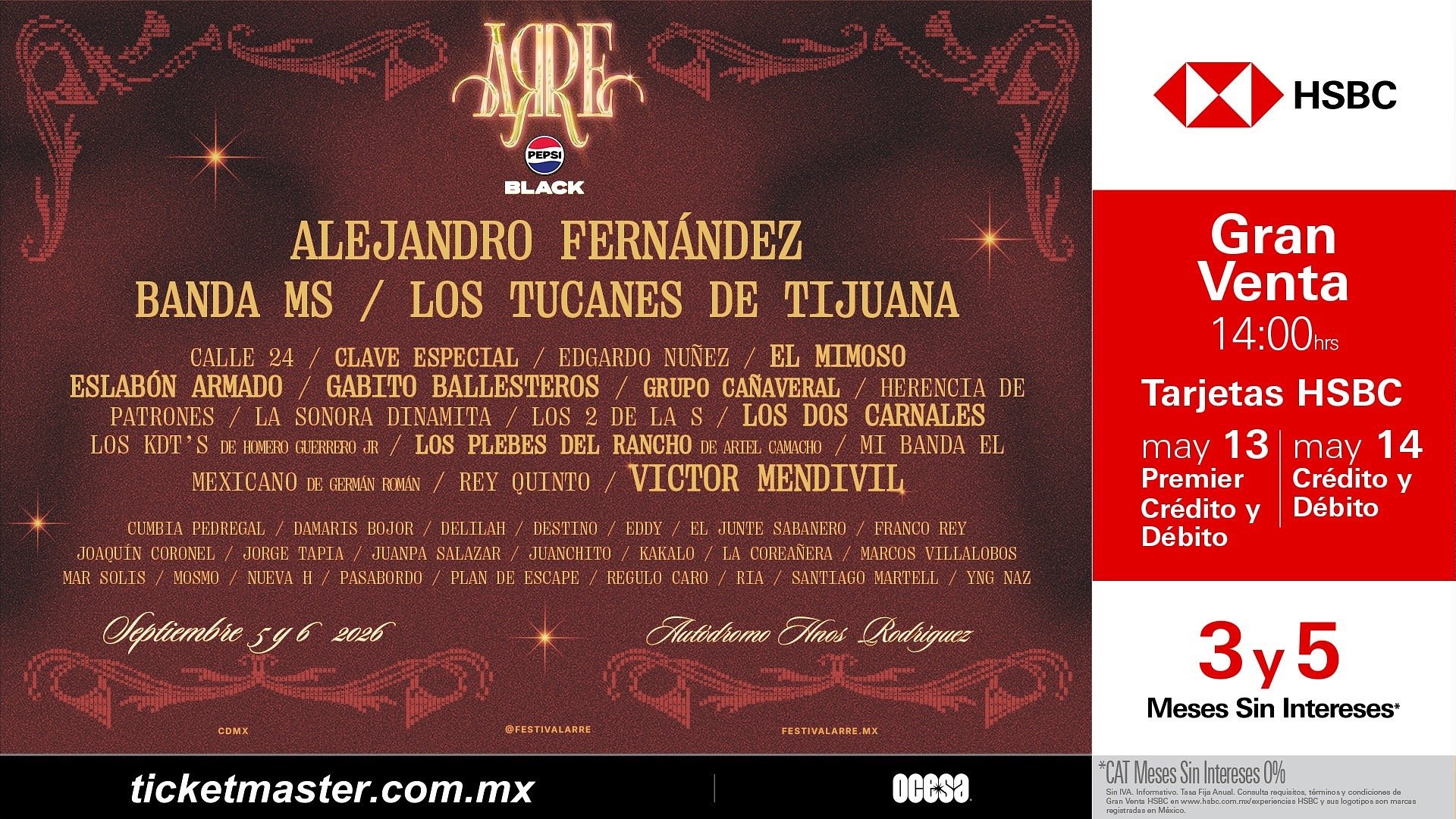 ¡El festival más grande de regional mexicano, Arre Pepsi Black ya está aquí!