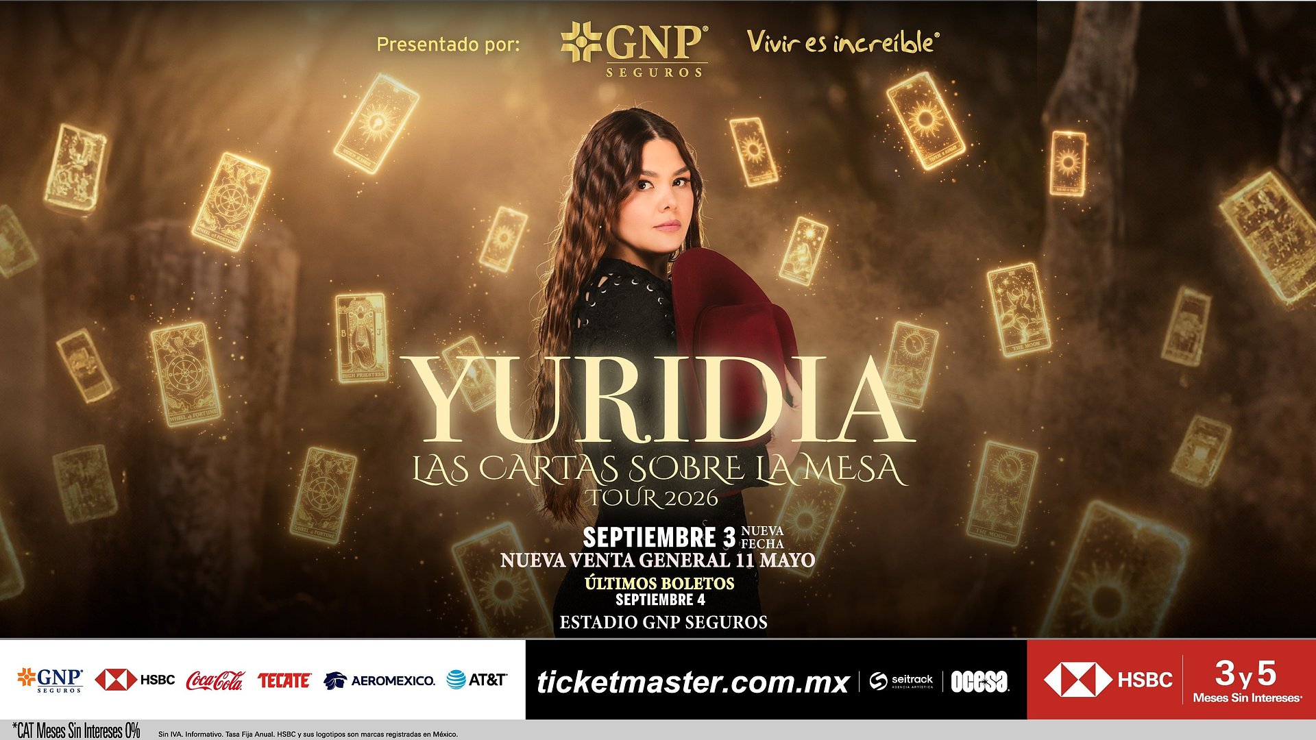 Yuridia abre nueva fecha en Estadio GNP Seguros
