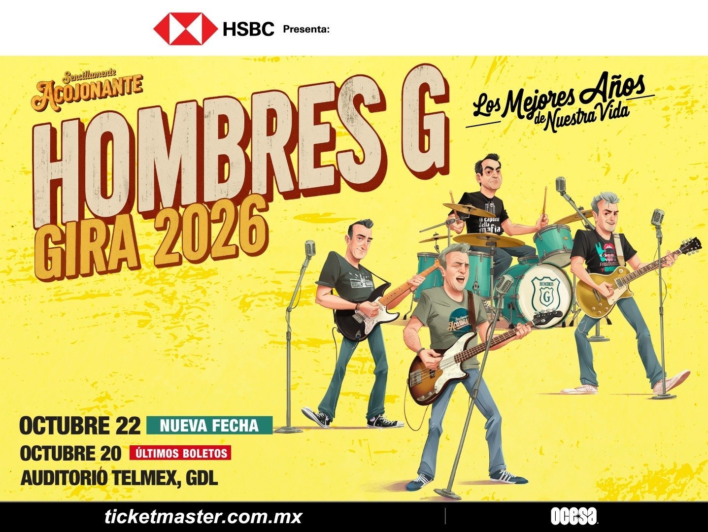 Hombres G estará de paso en México con el tour Los Mejores Años De Nuestra Vida, ¡y Guadalajara gozará de una noche más!