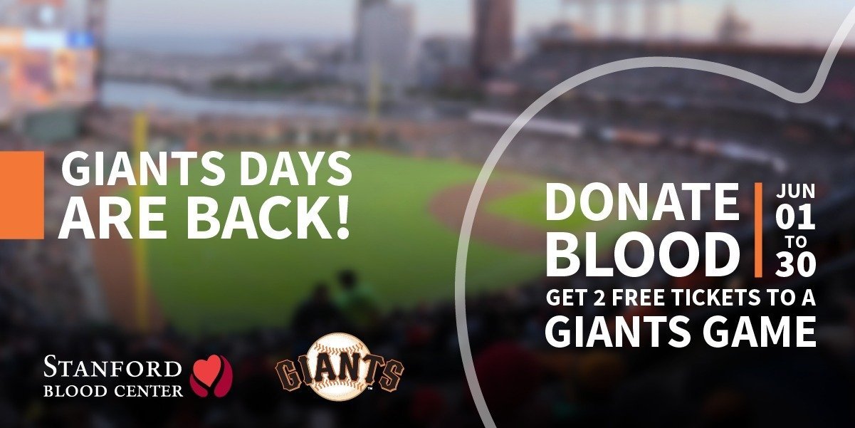 Get Two FREE San Francisco Giants Tickets by Donating Blood in June
