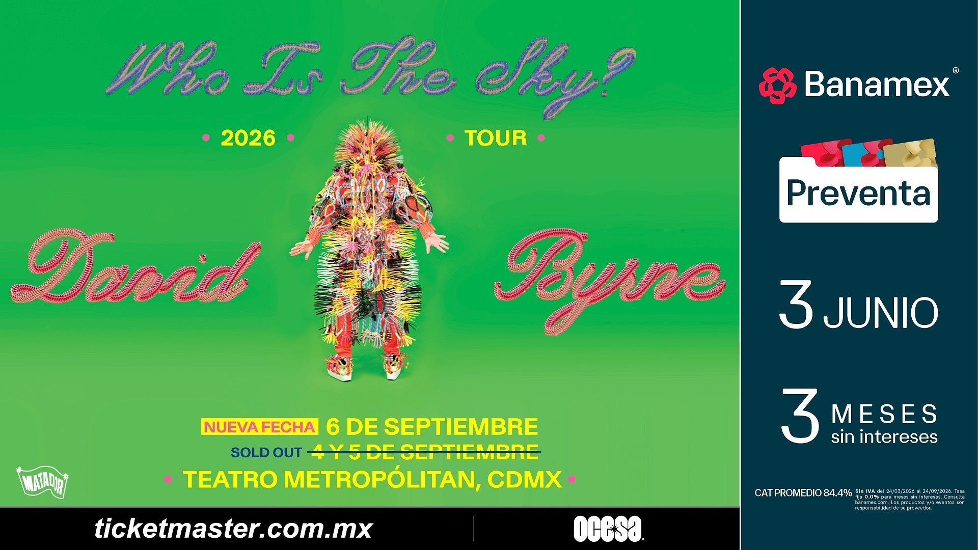 ​¡David Byrne anuncia que sumará una ​fecha más ​en la Ciudad de México!