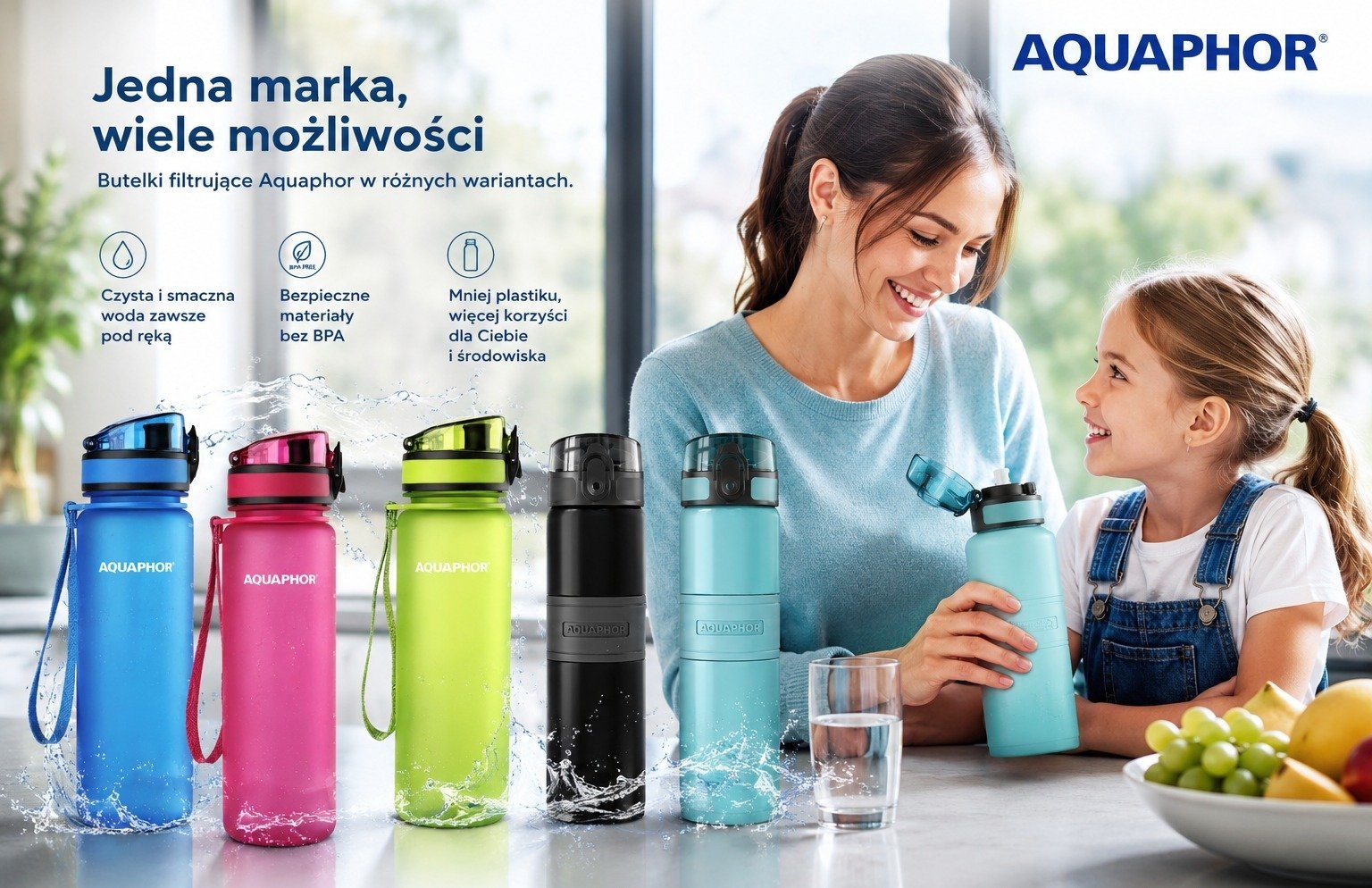 Jedna marka, wiele możliwości – butelki filtrujące Aquaphor w różnych wariantach