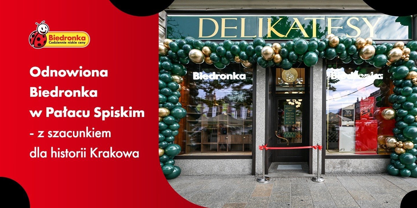 Odnowiona Biedronka w Pałacu Spiskim - z szacunkiem dla historii Krakowa