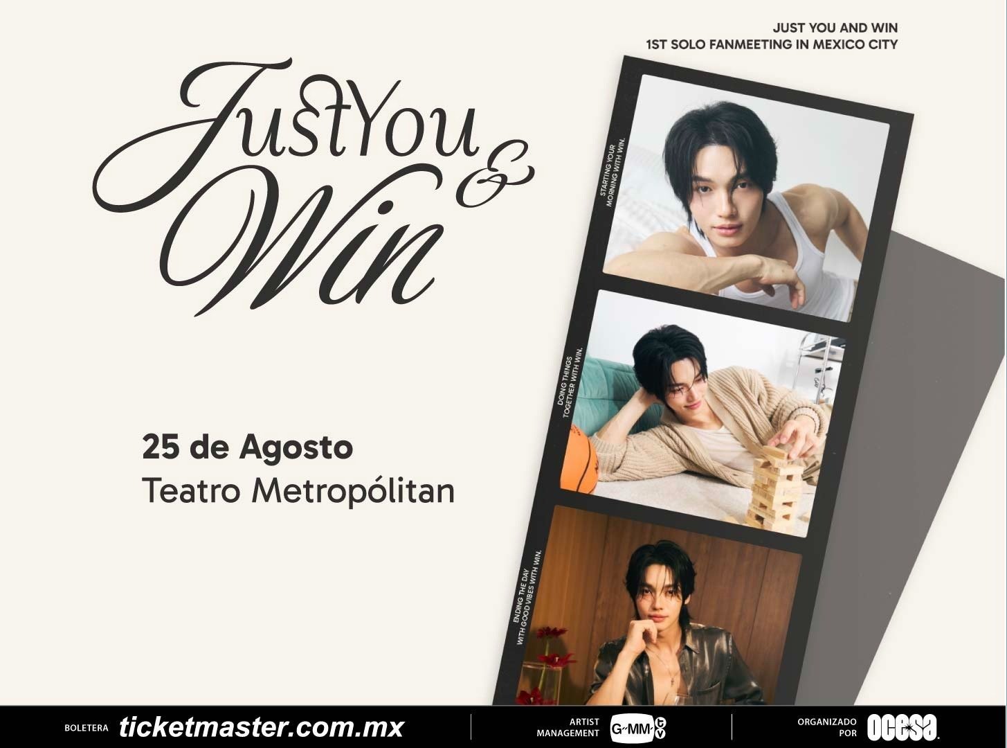 La estrella tailandesa, Win Metawin, llegará a nuestro país con su gira Just you and Win: 1st solo fan meeting in Mexico City