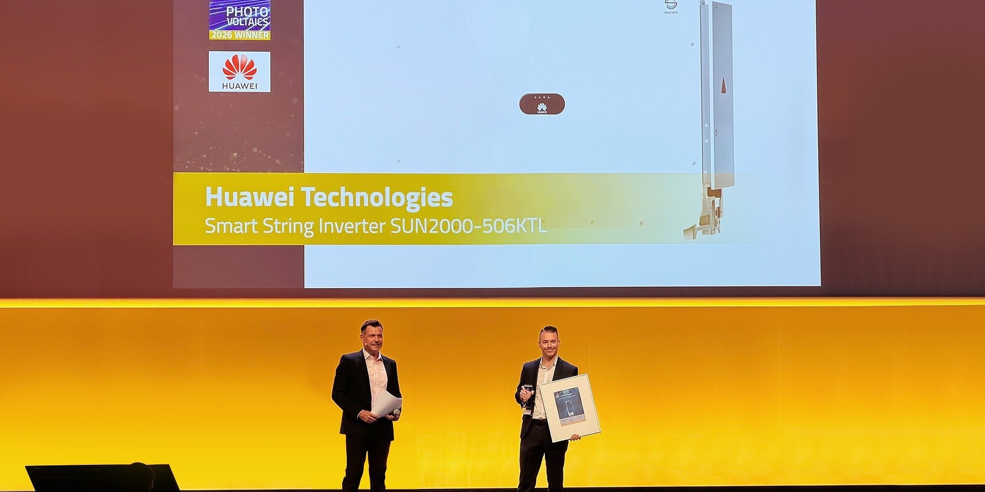 Falownik Huawei Smart String o mocy 506 kW zdobył nagrodę „The Smarter E AWARD” podczas targów Intersolar Europe 2026