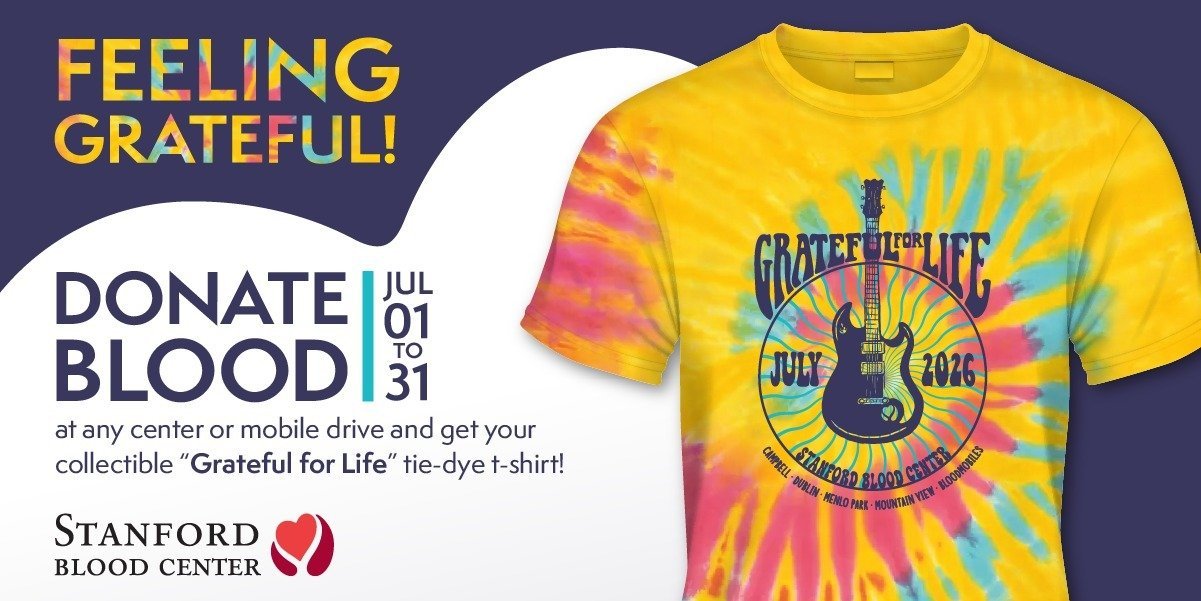 Get Your “Grateful for Life” T-Shirt by Donating Blood in July