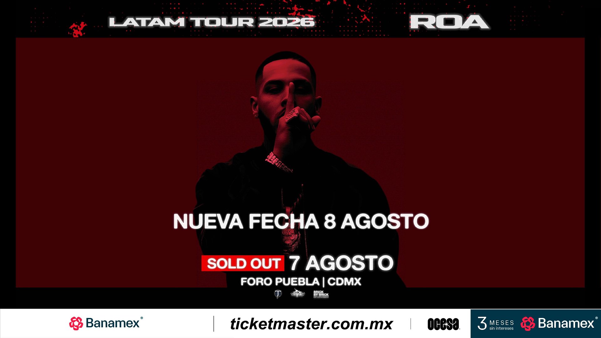 Roa confirma un segundo show en Ciudad de México