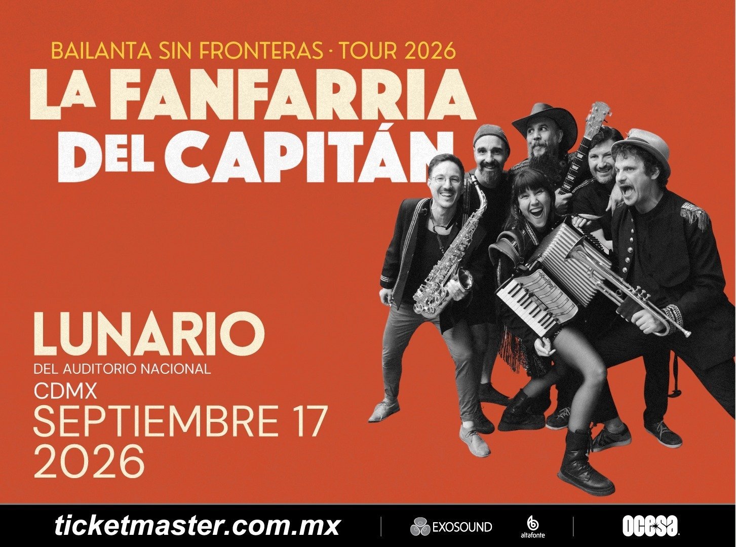 El escenario del Lunario se convertirá en una celebración de música, viajes y libertad con La Fanfarria del Capitán