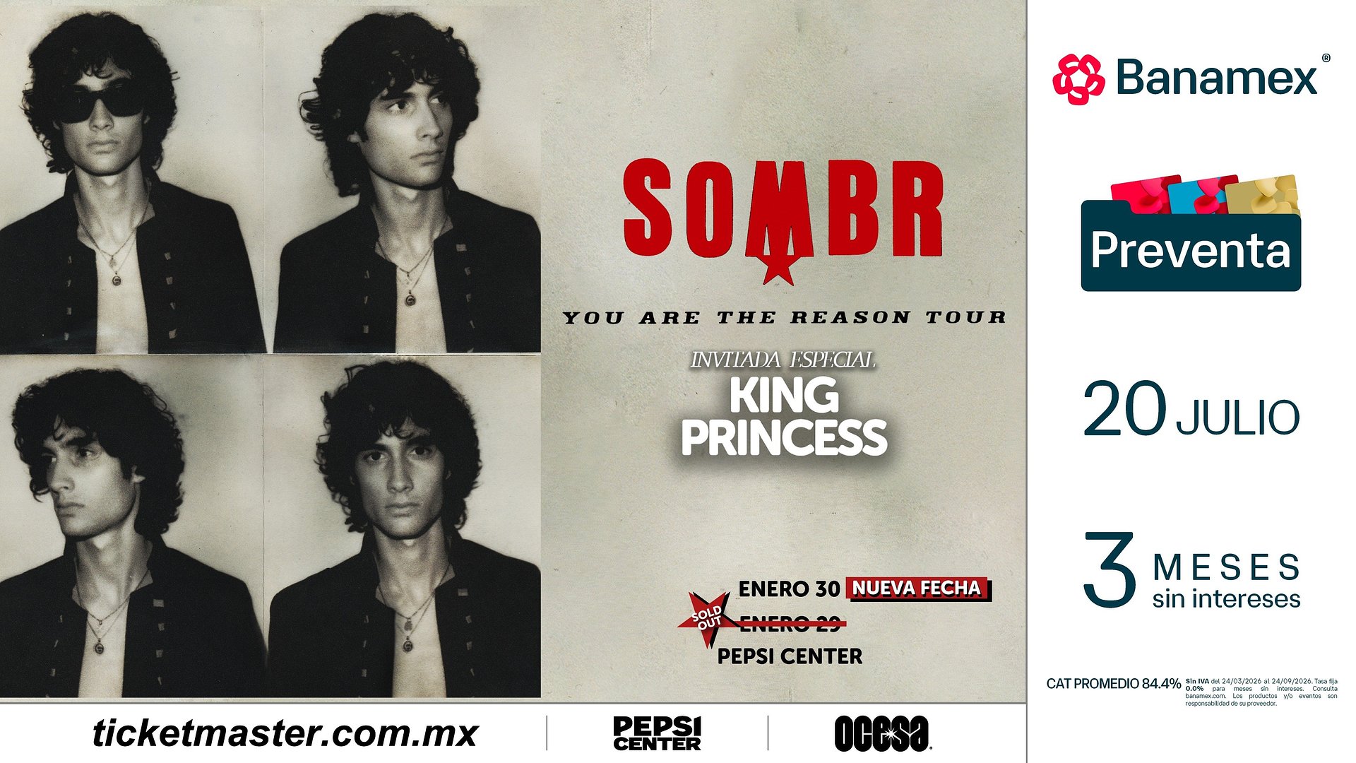 SOMBR anuncia cambio de fecha de su show de julio de este año para 2027, y suma una nueva en la CDMX
