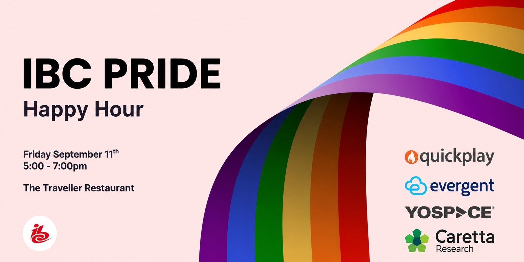 Quickplay, Caretta Research, Evergent and Yospace Announce the 2026 IBC Pride Happy Hour