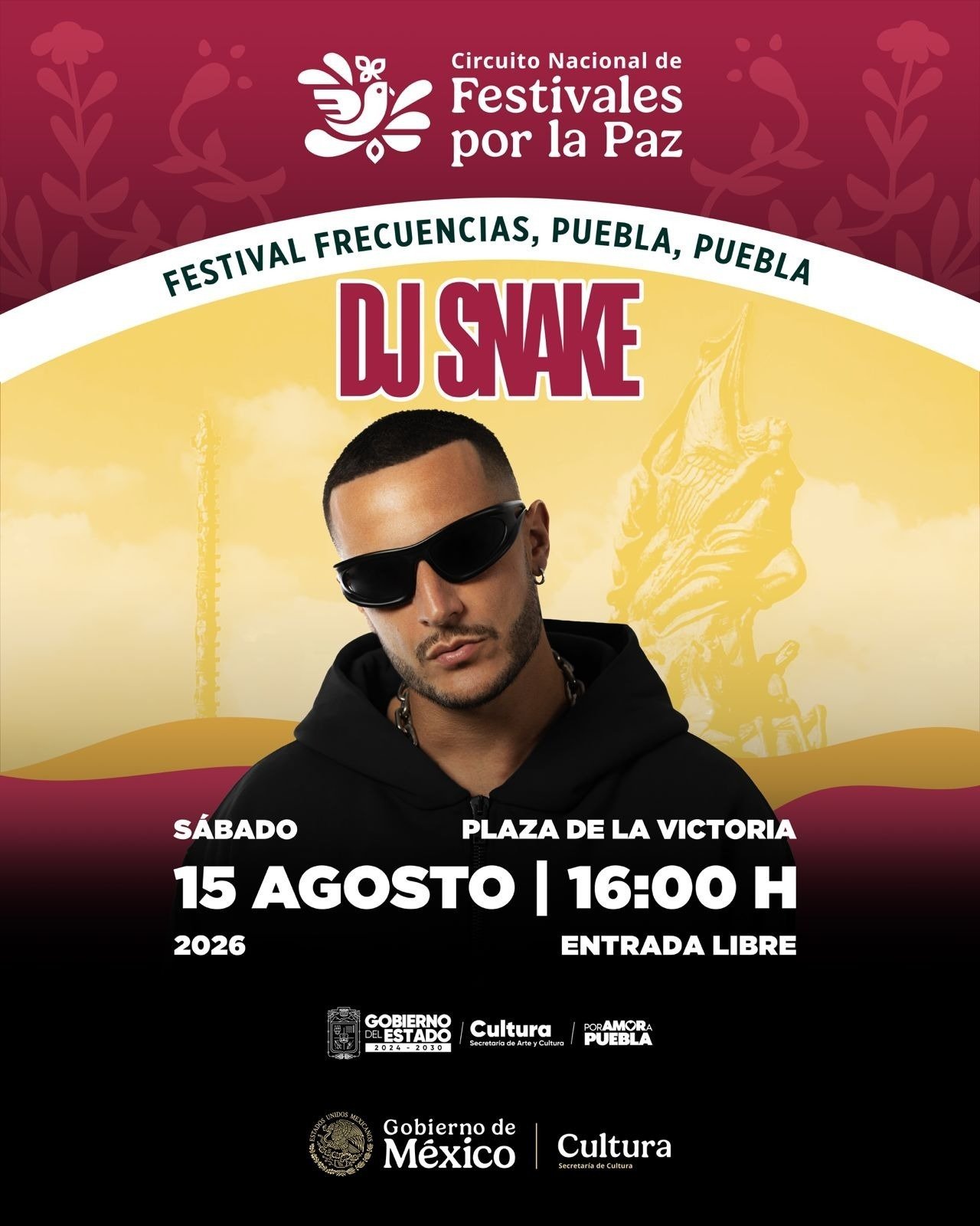 DJ SNAKE LLEGA GRATIS A PUEBLA COMO PARTE DEL CIRCUITO NACIONAL DE FESTIVALES POR LA PAZ