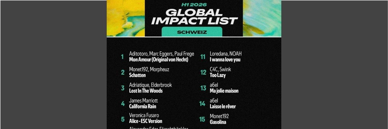 „Global Impact“-Liste für das erste Halbjahr 2026: Spotify zeigt die international erfolgreichsten Songs von Künstler*innen mit Schweiz-Bezug