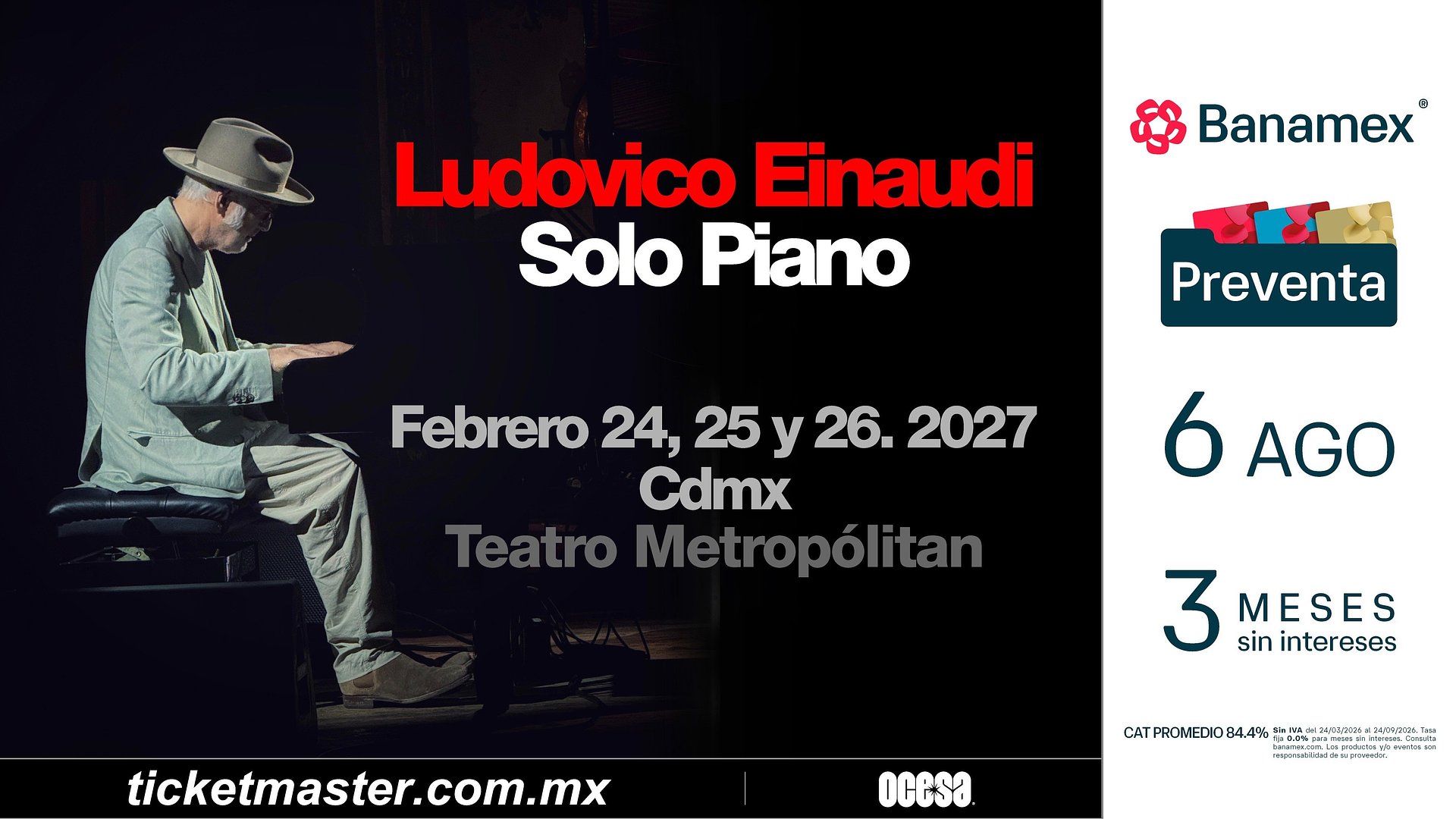 LUDOVICO EINAUDI REGRESA A LA CIUDAD DE MÉXICO CON TRES CONCIERTOS COMO PARTE DEL TOUR PIANO SOLO