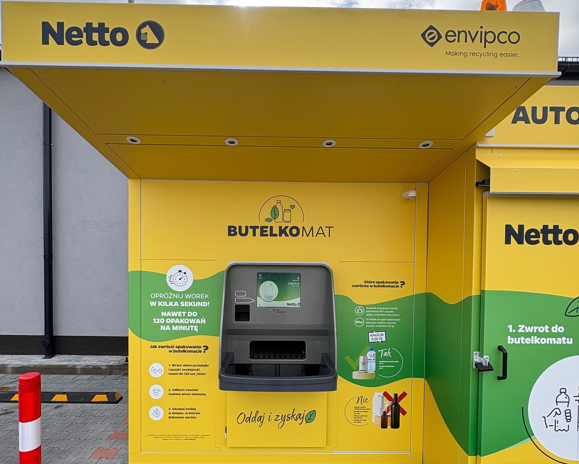 Ten butelkomat „pożera” całe worki opakowań. Netto rozwija sieć z Envipco i testuje rozwiązania o dużej przepustowości
