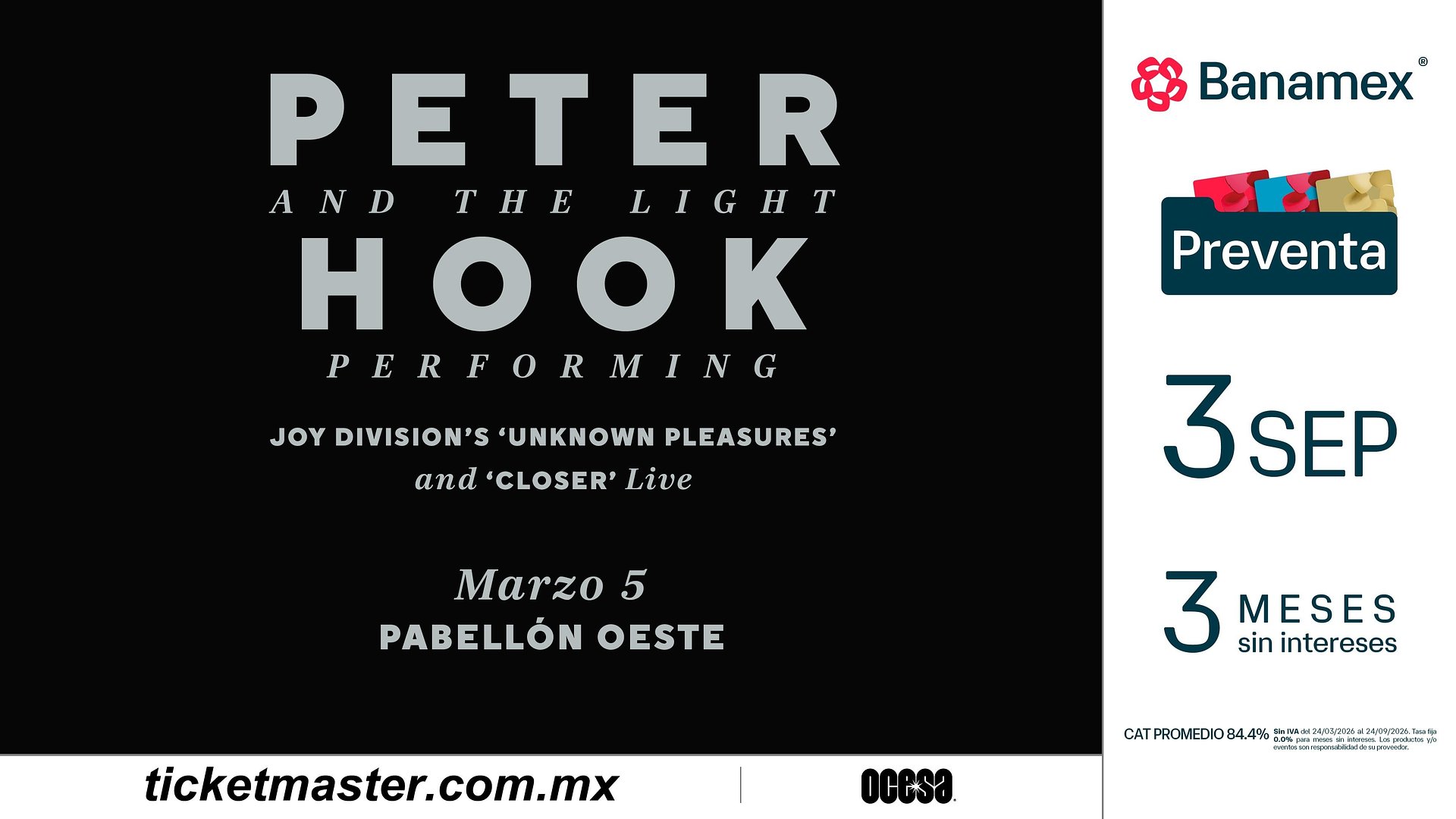 PETER HOOK & THE LIGHT INTERPRETARÁN LOS &nbsp;ÁLBUMES DE JOY DIVISION, UNKNOWN PLEASURES Y CLOSER EL PABELLÓN OESTE