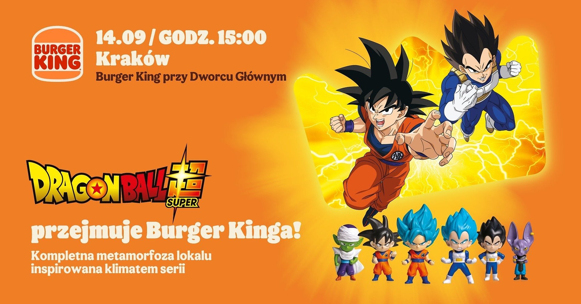 Kamehameha! Dragon Ball Super przejmuje lokal Burger King® w Krakowie