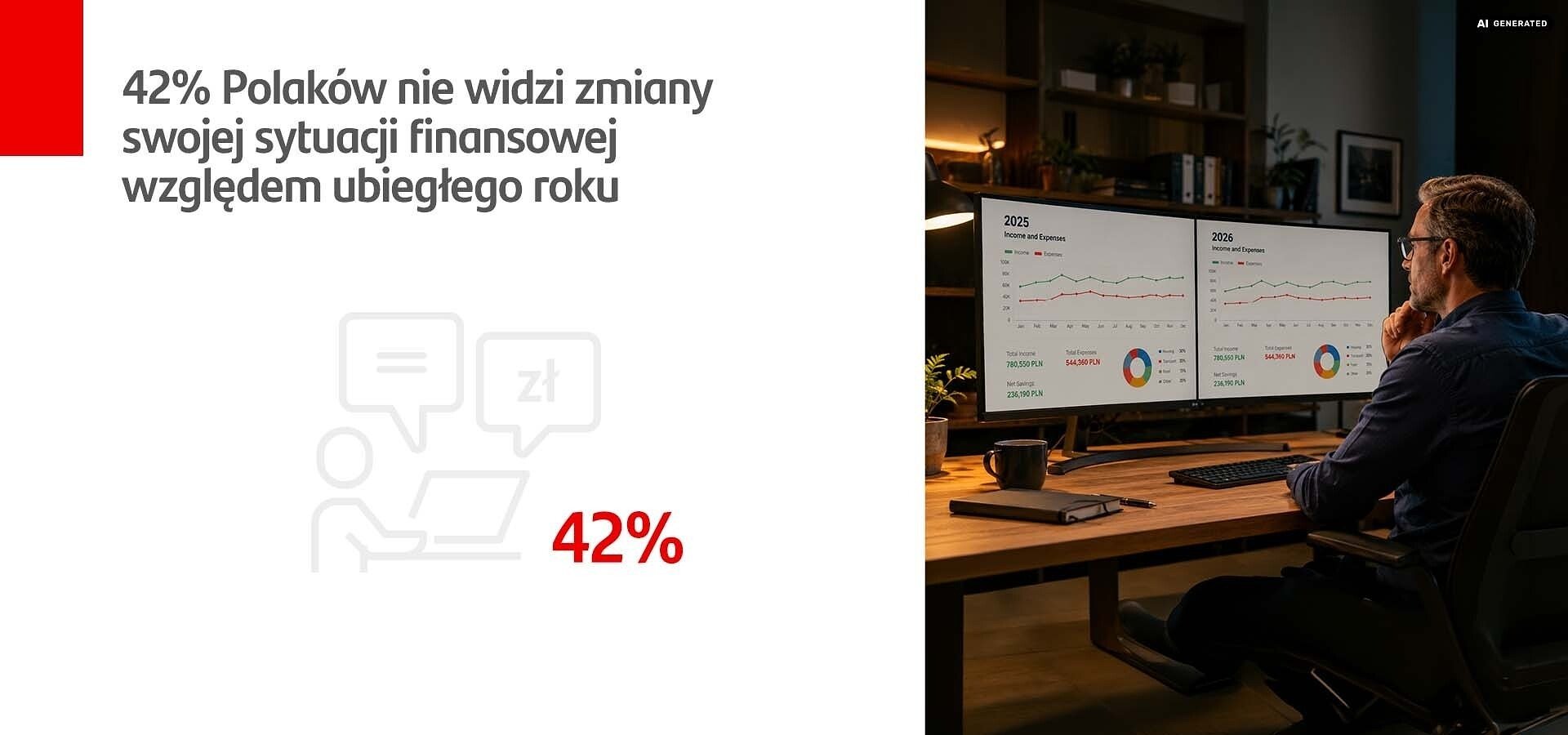Santander Consumer Bank: 42 proc. Polaków nie widzi zmiany swojej sytuacji finansowej względem ubiegłego roku
