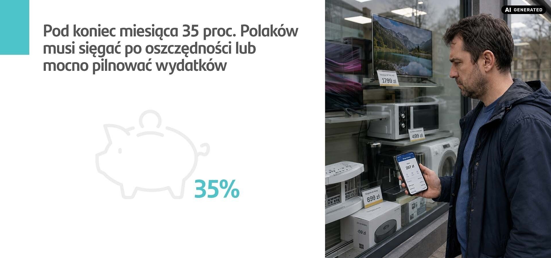 Santander Consumer Bank: 35 proc. Polaków na koniec miesiąca musi sięgać po oszczędności albo mocno pilnować wydatków